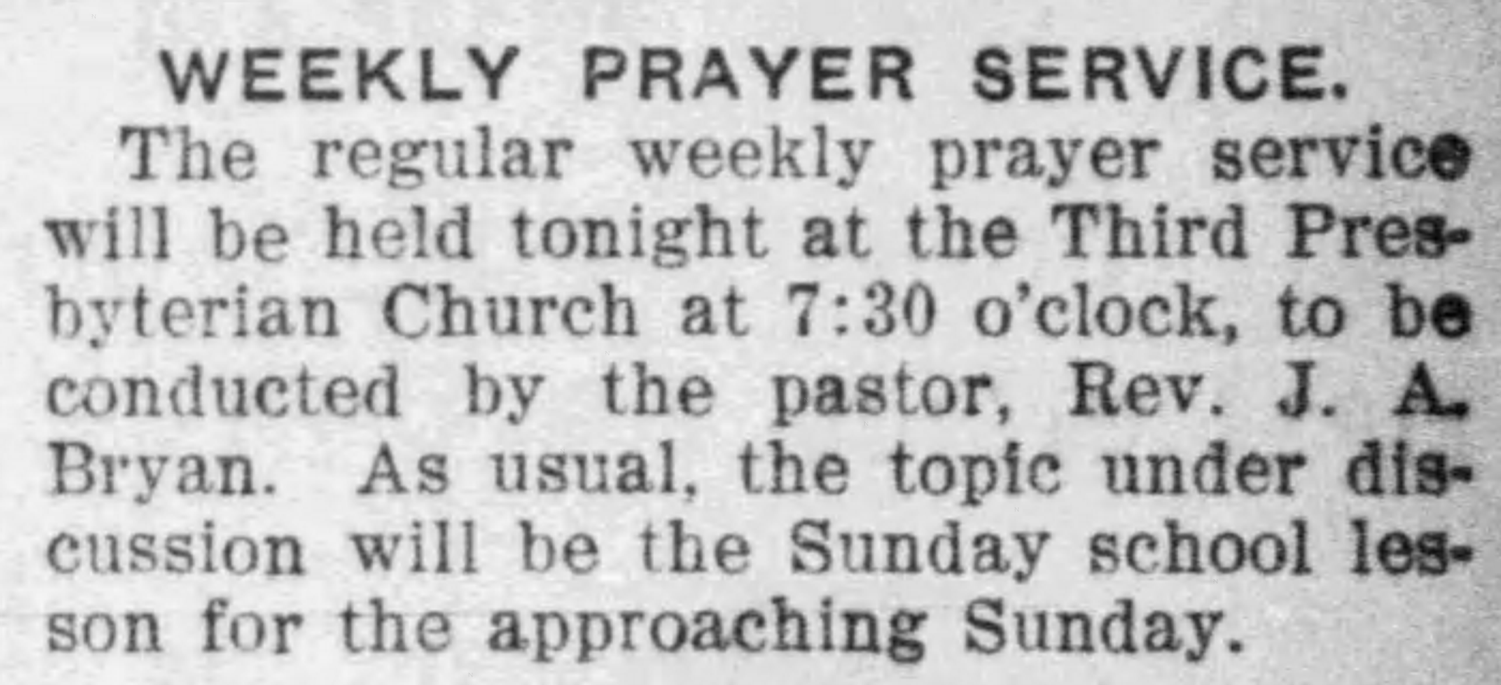 Weekly Prayer Service